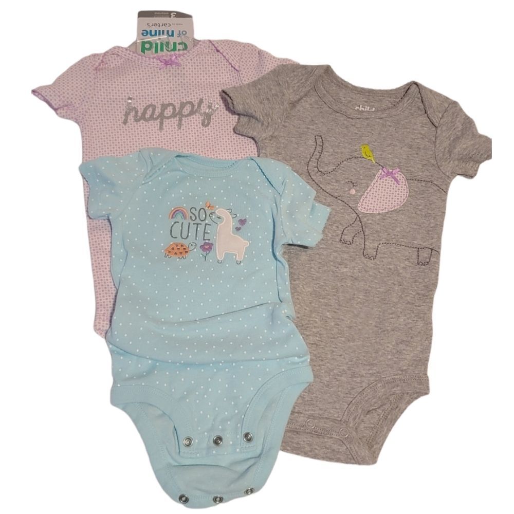 (3) 3-6 mo Child of Mine Onsie Bodysuits